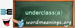 WordMeaning blackboard for underclass(a)